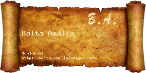 Balta Amália névjegykártya